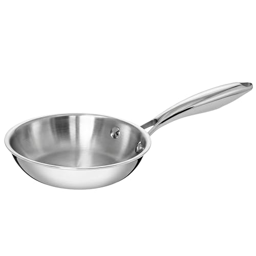TeCuisine – Poêle Inox 18/10 Triply – 16 cm – Sans Revêtement – Sans PFAS, PFOA, PTFE – Compatible Tous Feux Dont Induction – Manche Riveté Froid – Cuisson Saine et Durable