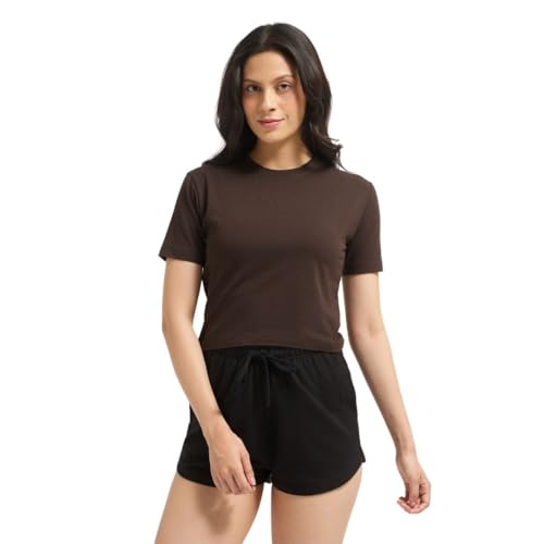 Wellbi Women’s Bamboo Crop Top, Soft & Breathable Moisture-Wicking Fabric, Stretchy Eco-Friendly Crop Top for Girls, Lightweight Comfortable Top, Yoga, Gym & Casual Use