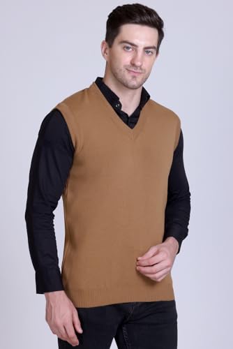 Image of URBANROCK Mens Woolen V-Neck Sleeveless Sweaters for Winter wear