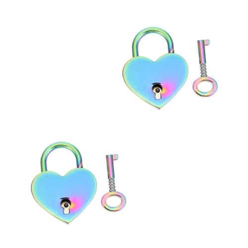 DIYEAH 2 Set Serrature Forma Cuore Placcate Serratura Dei Desideri per Decorazione per Borse per Materiale Design Elegante e Resistente
