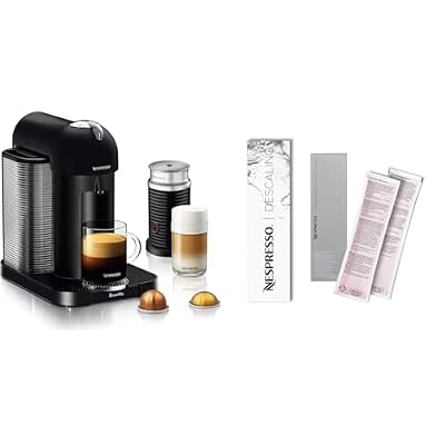 Nespresso Vertuo Coffee and Espresso Maker by Breville, Matte Black with Aeroccino Milk Frother Descaling Kit