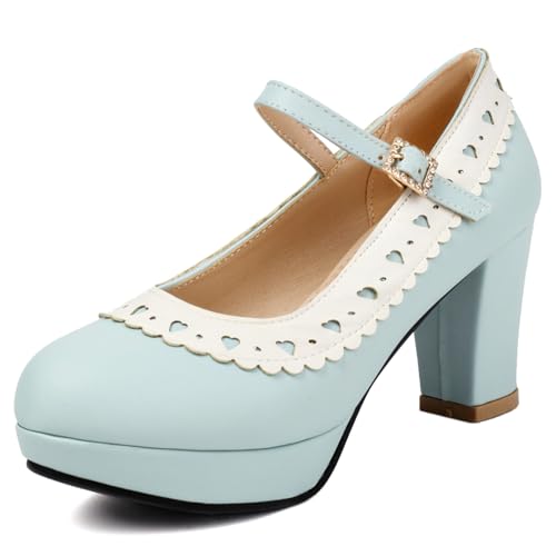 Chaussures Mary Jane Lizoleor talon bloc anti-fatigue avec sangle de cheville