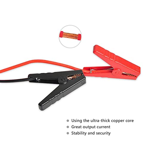 Kuncan Ec5 Jump Starter Cable With Battery Clamps - 12V Replacement Alligator Clips To Ec5 Connector Car Jumper Cable For Emergency Portable Car Jump Start Battery Booster Cable 10Awg Wire #TOP4