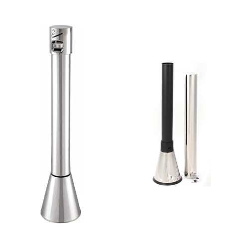 Cenicero de pie para exteriores con cubo interior extraíble, moderno, resistente a la intemperie, para patio, bar y oficina, opciones de base móvil o fija