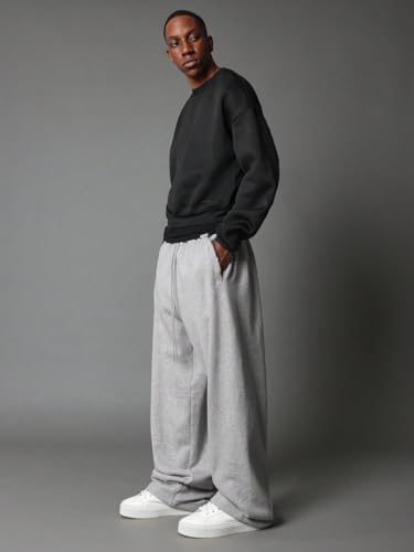 Image of dockstreet Men's /Unisex Open Bottom Drawstring Pure Cotton Stretchable Baggy Jogger Pants