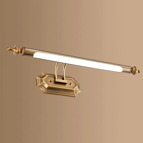 Aplique de pared vintage de tira larga para tocador de baño, aplique frontal con espejo, estilo nórdico, de metal y bronce, lámpara de pared minimalista moderna, lámpara lineal para tocador, armario