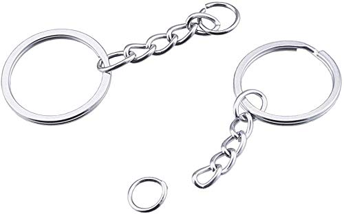 CRAFTMEMORE 20 Portachiavi In Metallo Con Catena – Anelli Portachiavi Divisori Oro 20 Mm – Fai Da Te E Artigianato