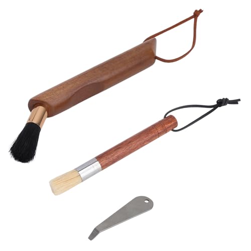 XRVRILE Set de Nettoyage 3 Pièces pour Porte-Filtre, Pinceau Brosse Nettoyage avec Poils de Sanglier, Accessoires Machine Espresso et Accessoires Porte-Filtre pour Café, Espresso