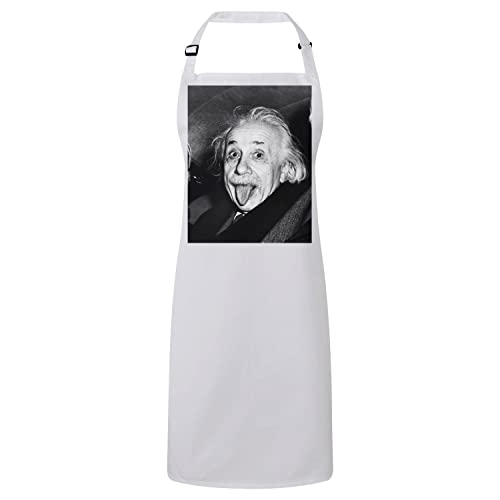 Tablier de cuisine Albert Einstein blanc idéal pour repas de famille