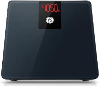 GE Bathroom Scale for Body Weight, Digital Weight Scales 500lb Heavy Duty Measuring Device for People Accurate BMI Weighing Machine with Bluetooth, Black