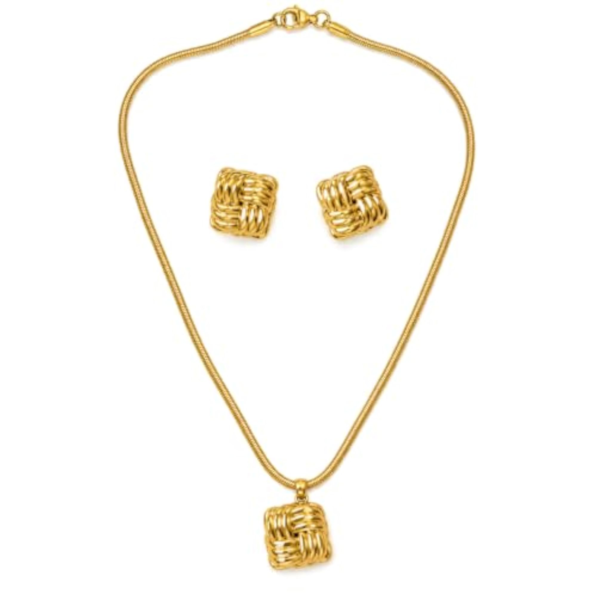 Plated Clover Necklace, Stylish Stainless Steel Design