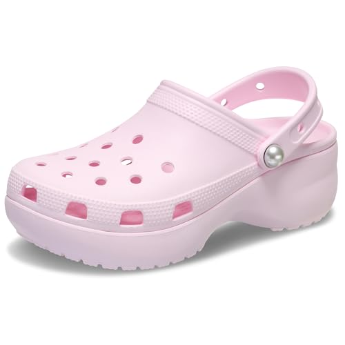 Crocs Women's Classic Platform Pearl Clog, Pink Milk, 7