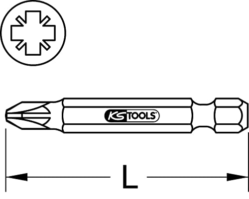 KS Tools 911.7727 75mm PZ1 1/4-inch Classic Bits (5 Pieces), Silber - Image 2