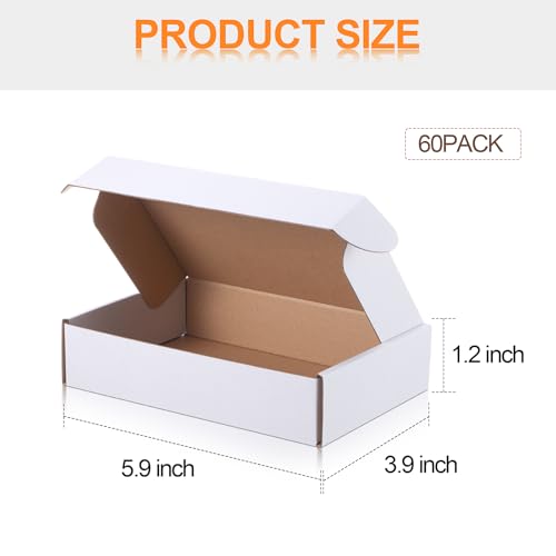 Image of Qilery 60 Pcs 9 x 6 x 2 Inches Shipping Boxes Corrugated Cardboard White Mailer Boxes Packaging for Small Business Mailing Wrapping Present Gift