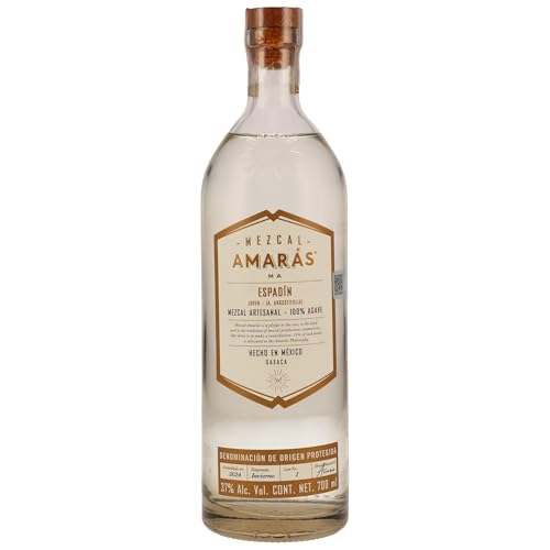 Mezcal Amarás | Espadin | 700 ml | Aus süßen Espadin-Agaven | In Handarbeit hergestellt | Mit überwältigender natürlicher Komplexität