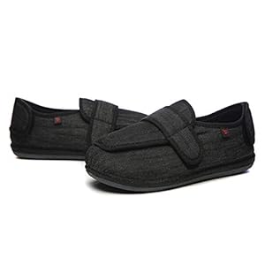 Plantar Fascitis schoenen voor vrouwen werken antislip vrouwen brede pasvorm Memory Foam diabetische Slippers, verstelbare wandelschoenen comfortabele ouderen outdoor sneakers voor binnen outdoor donkergrijs-7.5