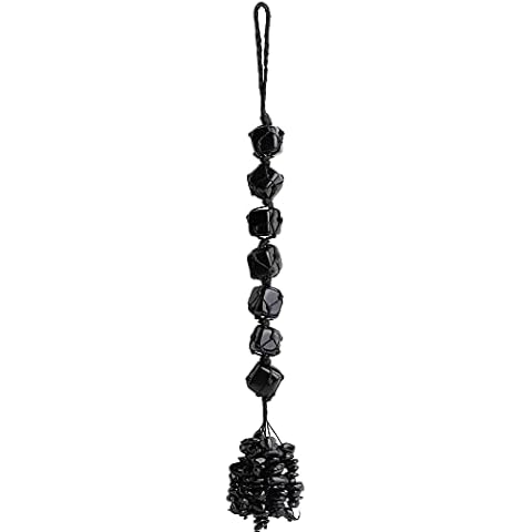 QINJIEJIE Black Obsidian Chakra Crystal Decoration Cover