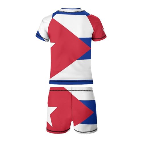Cuban FlagChildren's Casual Swimsuit Set - Simple and Versatile9-11Y（140cm）3