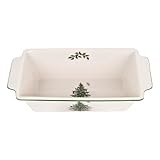 Spode Christmas Tree Loaf Pan – Non-Stick Earthenware Bread Pan for Baking, Holiday Bakeware 11.75' x 5.5', Banana Bread, Meatloaf, Pound Cake – Dishwasher & Oven Safe