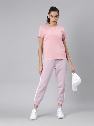 Image of XTEP Comprehensive Training Series, Crew Neck Style, Slim Fit, Short Sleeve, Twill Weave, Sports Tshirt 100% Cotton T-Shirt for Women (Pearl White, Pink, Blue)