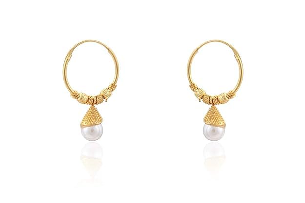 Handicraft Kottage Gold Plated Hoop Earrings For Women/Girls