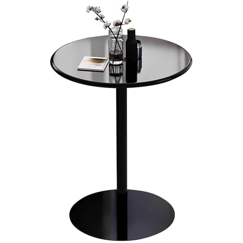 Moderno tavolo alto da bar alto con base stabile, ideale come bistrot pub, stile cocktail; adatto per uso domestico in cucina per la colazione, nero (60 x 72 cm)