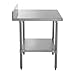Kratos Commercial Worktable, All-Stainless Steel Kitchen Prep Table with Undershelf and Backsplash, 36