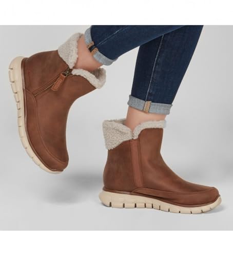 SKEAJ|#Skechers 44779 , Chestnut Micro Leather/Natural Faux Sherpa Csnt), 6 (39 EU) EU - imagen 2