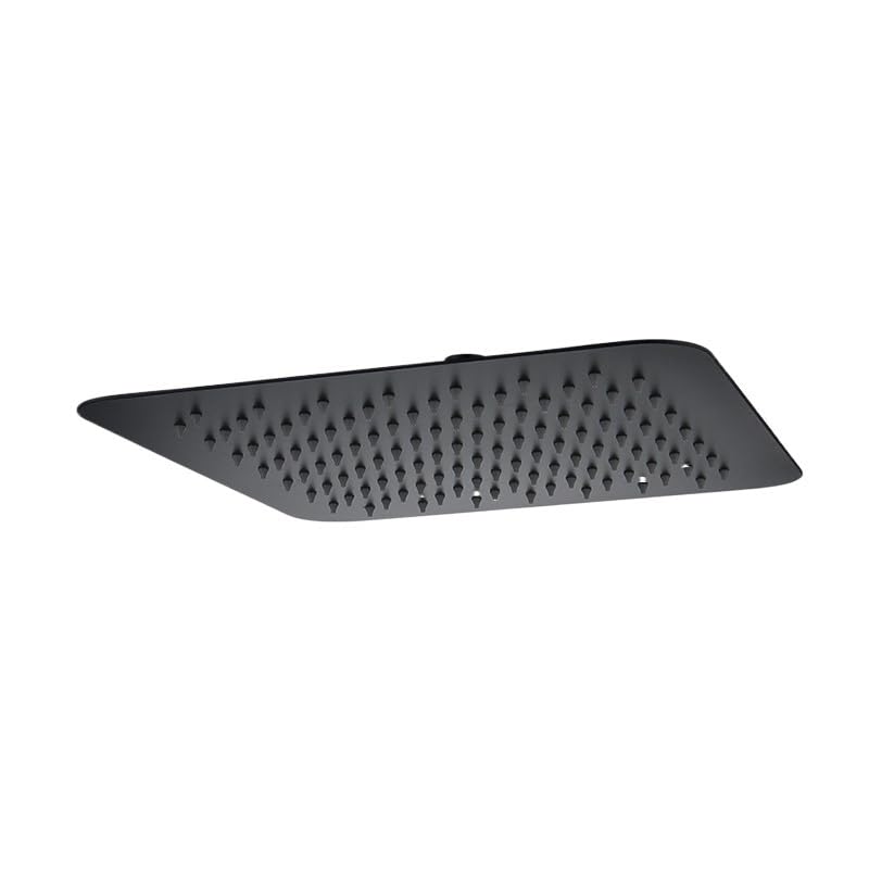 Doccia a pioggia, compatibile con BAKALA, testa nera quadrata rotonda da 8-16 pollici | Soffione doccia a pioggia inox multidimensione, compatibile for BAKALA, finitura nera(12inch)