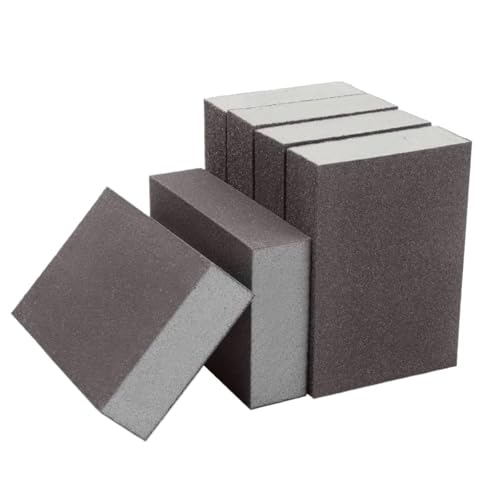 Bloque de lijado, 6 uds bloques de esponja for lijar 60 240 120 80 grano 100x70x25mm for paneles de yeso de Metal y madera(80)