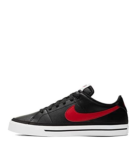Image of Nike Men's Court Legacy Canvas Black /University RED-White Leather Tennis Shoe (CU4150-001)