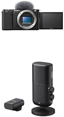 Bundle of Sony Alpha ZV-E10 - APS-C Interchangeable Lens Mirrorless Vlog Camera - Black + Sony Wireless Streaming Microphone ECM-S1