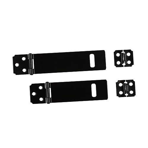 Image of DOITOOL Heavy Duty Padlock 5Pc 5 Heavy Duty Padlock hasp Lock Padlock hasp Door hasp Stainless Steel Black Paint Padlock Hasp Door Clasp