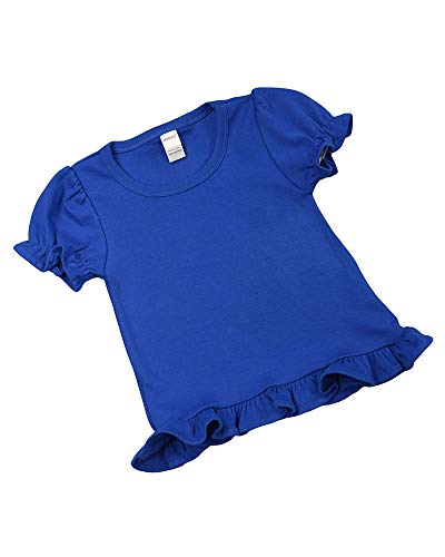 Monag Kids Toddler Girls Short Sleeve Ruffle Tshirt, Blank Girls Ruffle Top, Solid Ruffle Shirts