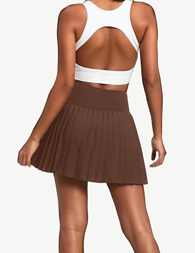 Image of Alaroo Pleated Tennis Skirt for Women with Pockets Shorts Skort | High Waisted Golf Athletic Skorts Running Workout Skirts