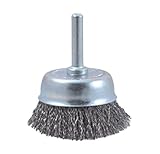 Osborn 7028600061 - Cepillo taza de acero latonado con vástago de 6 mm filamento de Ø 0.30 mm (75x20)