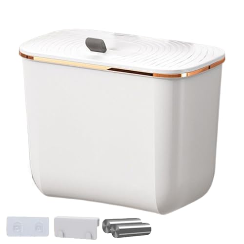 Batón De Pared - Cazón De Polvo De La Puerta Del Gabinete, Contenedor De Ahorro De Espacio 7L | Canasta De Desecho Monteable Compacta Con Tapa Para Cocina Debajo Del Fregadero, El Armario O El Consumo