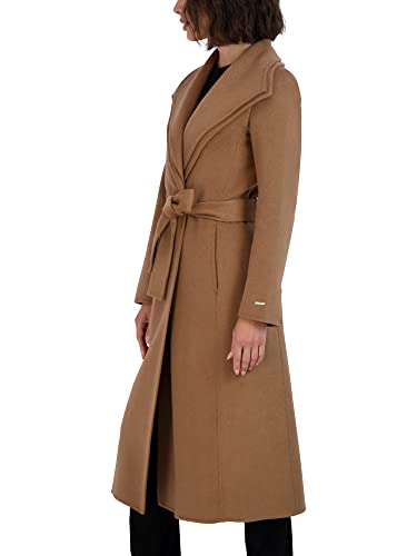 Tahari Women's Maxi Double Face Wool Blend Wrap Coat, Camel, X-Large #TOP1