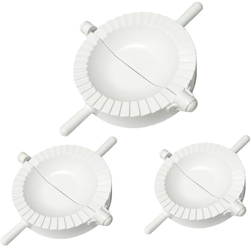 3-in-1 Dumpling Maker Set - 7/8/10cm Ravioli Gyoza Pierogi Molds with Press-Seal Edges for Easy Homemade Dumplings and Pasties