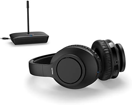 Philips H6005BK/10 Over-Ear TV Headphones Wireless (100 m Range, 18 Hours Play Time, 30 mm Neodymium Drivers, Passive Noise Isolation, Adjustable Headband, Lightweight) Black - 2020/2021 Model
