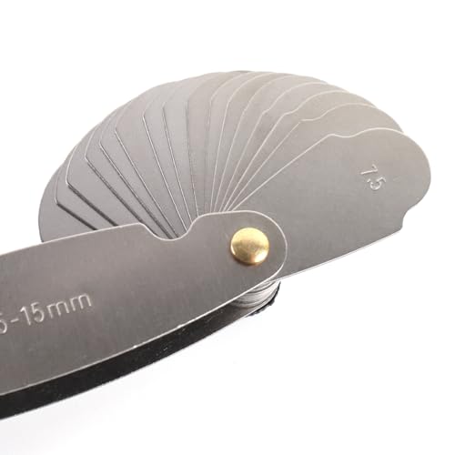 Riven Radius-Messgerät, Edelstahl-Radius-Netz-Messgerät externe interne konkave konvexe Messwerkzeug für die Messung (R7,5-15mm) verwendet