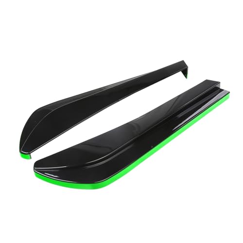 Difusor trasero universal con divisor negro y verde para tuning y protección exterior de coche