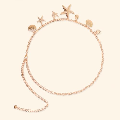 Women Metal Chain Belt for Dresses Jeans Boho Concho Waist Belt Gold or Silver