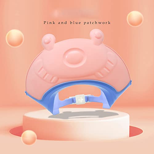 Baby Kids Children Shampoo Bath Bathing Shower Cap Hat Washing Hair Shield Hat Eyes & Ears Protection Silicone Shower Cap With A Bath Brush(Pink) #TOP6