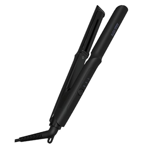 BOMHAIR - Root Lifting Flat Iron Hair Straightener (Black), Portable Flat Iron, Ceramic Curling Iron, Hair Care Tools & Products, Voluminizing Curved Design