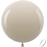 Bezente White Sand Giant Balloons 36 Inch - 8 Pack Jumbo Sand White Large Round Cream Latex Balloon for Birthday Wedding Bridal Shower Gender Reveal Party Decoration
