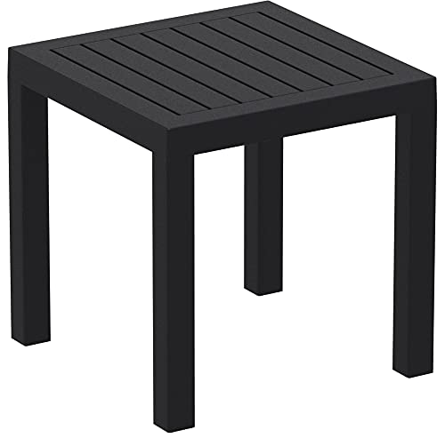 RESOL Ocean 45x45 Table auxiliaire Jardin, terrasse ou Balcon | Usage intérieur ou extérieur | Table Basse carrée | Protection UV Facile d'entretien - Noir Cover