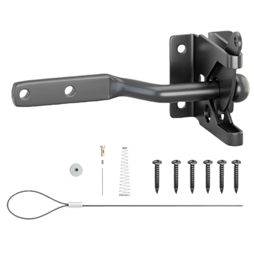 Fence Gate Lock | Outdoor Gate Latch for Metal Door | Security Door Hardware for Porch Farm Garden Farmhouse Barn Pet Activity Area Wood Pool Yard Patio