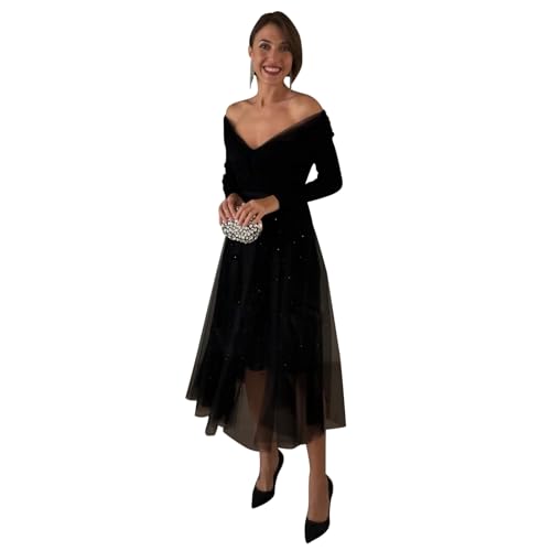 CHICWISH Women Glitter Mesh Tulle Midi Skirt A-Line High Waist Flowy Holiday Party Casual Sparkly Shimmer Fairy Skirt2