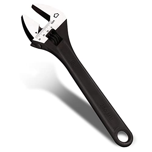 BUILDSKILL ADJ10 Adjustable Wrench/Spanner, Made With Heat Treated Carbon Steel, Phospate Coating, Tapered Jaw Design, Laser Printed Scale, Comfortable Grip, 10 (250mm) (Black) BUILDSKILL ADJ10 Adjustable Wrench/Spanner, Made With Heat Treated Carbon Steel, Phospate Coating, Tapered Jaw Design, Laser Printed Scale, Comfortable Grip, 10 (250mm) (Black)